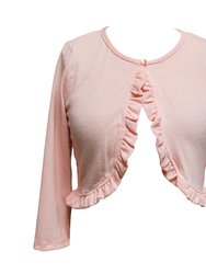 Ruffle Front Cardigan - Blush