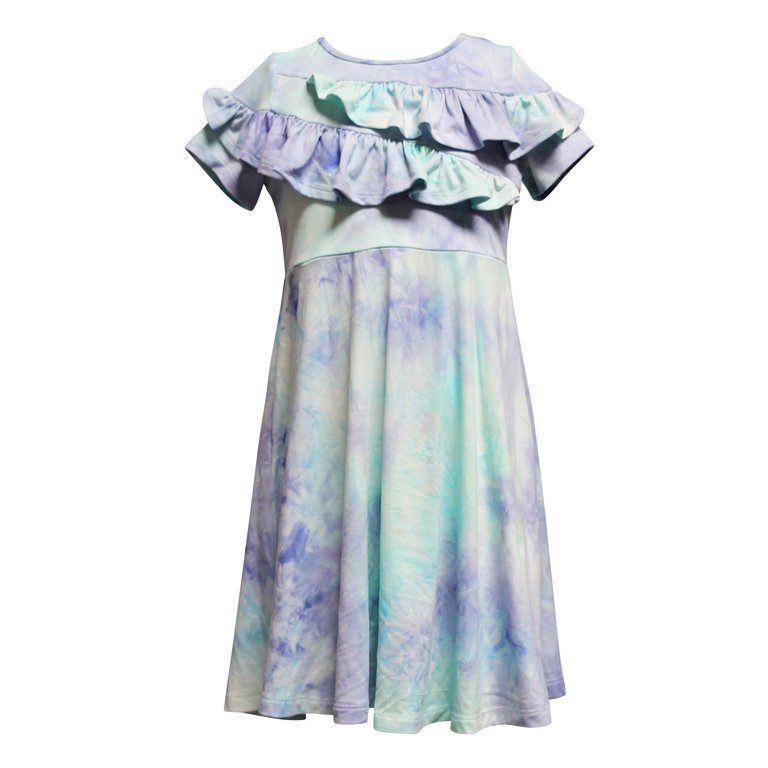 Ruffle Front Shift Dress (Lil Girl) - Mint