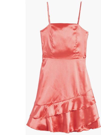 Ava & Yelly Satin Baby Doll Burnt Dress, Big Girl - Orange product