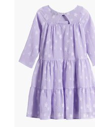 Star Long Sleeve Tiered Party Dress