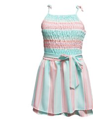 Stripe Smocked Bodice Dress - Multi