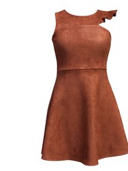 Techno Suede Scuba Dress - Brown - Brown