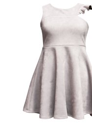 Techno Suede Scuba Dress - Grey