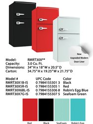 3.0 Cu. Ft. Compact Retro Style Refrigerators