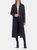 Belted Faux Leather Trench - Black