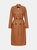 Belted Faux Leather Trench