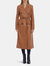 Belted Faux Leather Trench