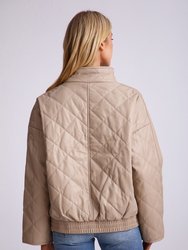 Diamond Quilted Faux Leather Jacket