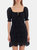 Embroidered Cotton Babydoll Dress - Black