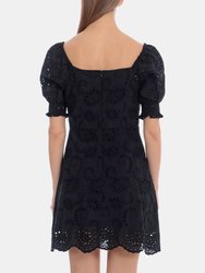 Embroidered Cotton Babydoll Dress