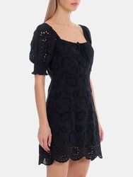 Embroidered Cotton Babydoll Dress