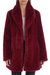 Faux Fur Shawl Collar Coat - Berry Red
