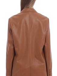 Faux Leather Boxy Blazer