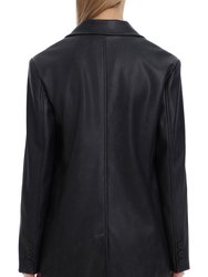 Faux Leather Boxy Blazer