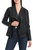 Faux Leather Drape Jacket - Black