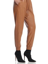 Faux Leather Joggers