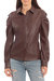 Faux Leather Puff Sleeve Shirt - Chocolate