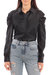 Faux Leather Puff Sleeve Shirt