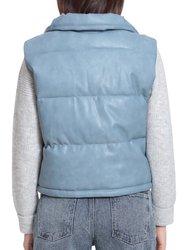 Faux Leather Puffer Vest