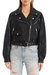 Oversized Faux Leather Cropped Biker Jacket