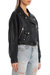 Oversized Faux Leather Cropped Biker Jacket