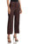 Seam-Front Faux Leather Wide Leg Crop Trouser