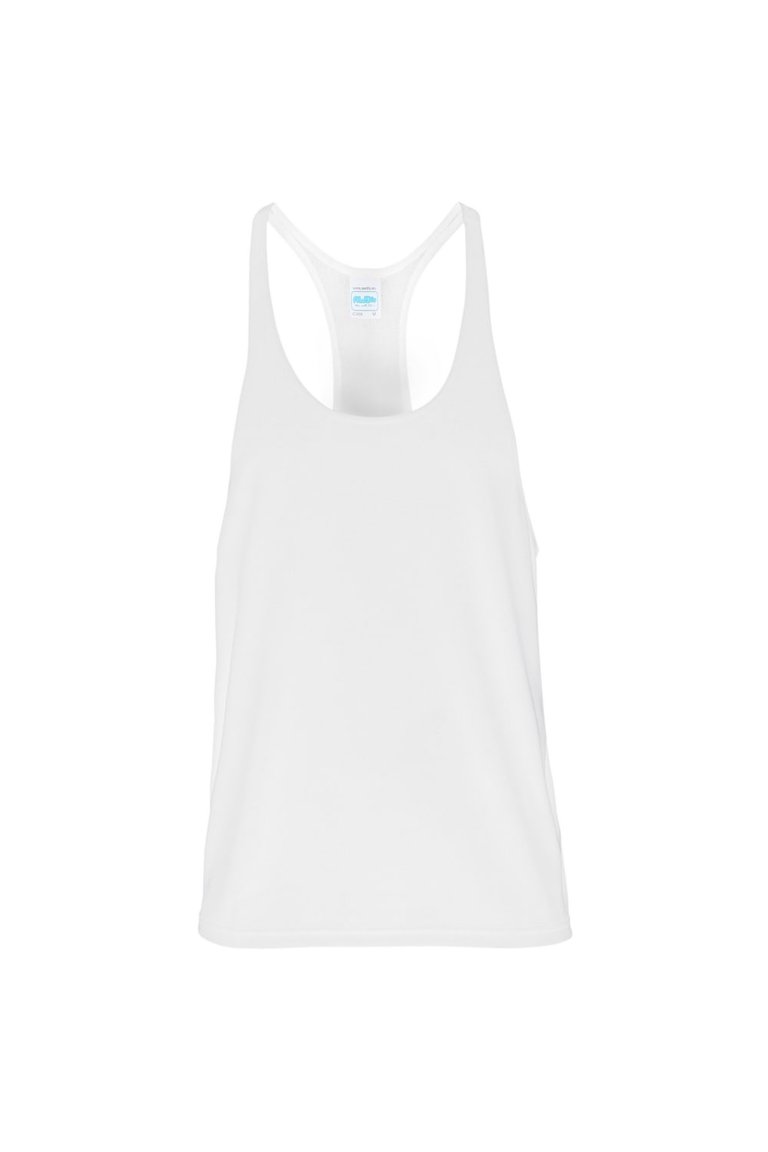 AWDis Just Cool Mens Plain Muscle Sports/Gym Vest Top (Arctic White) - Arctic White