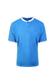 AWDis Just Cool Mens Stand Collar Sports Polo (Sapphire Blue/Arctic White) - Sapphire Blue/Arctic White