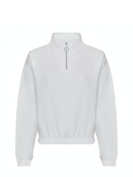 Awdis Womens/Ladies Cropped Sweatshirt - Arctic White