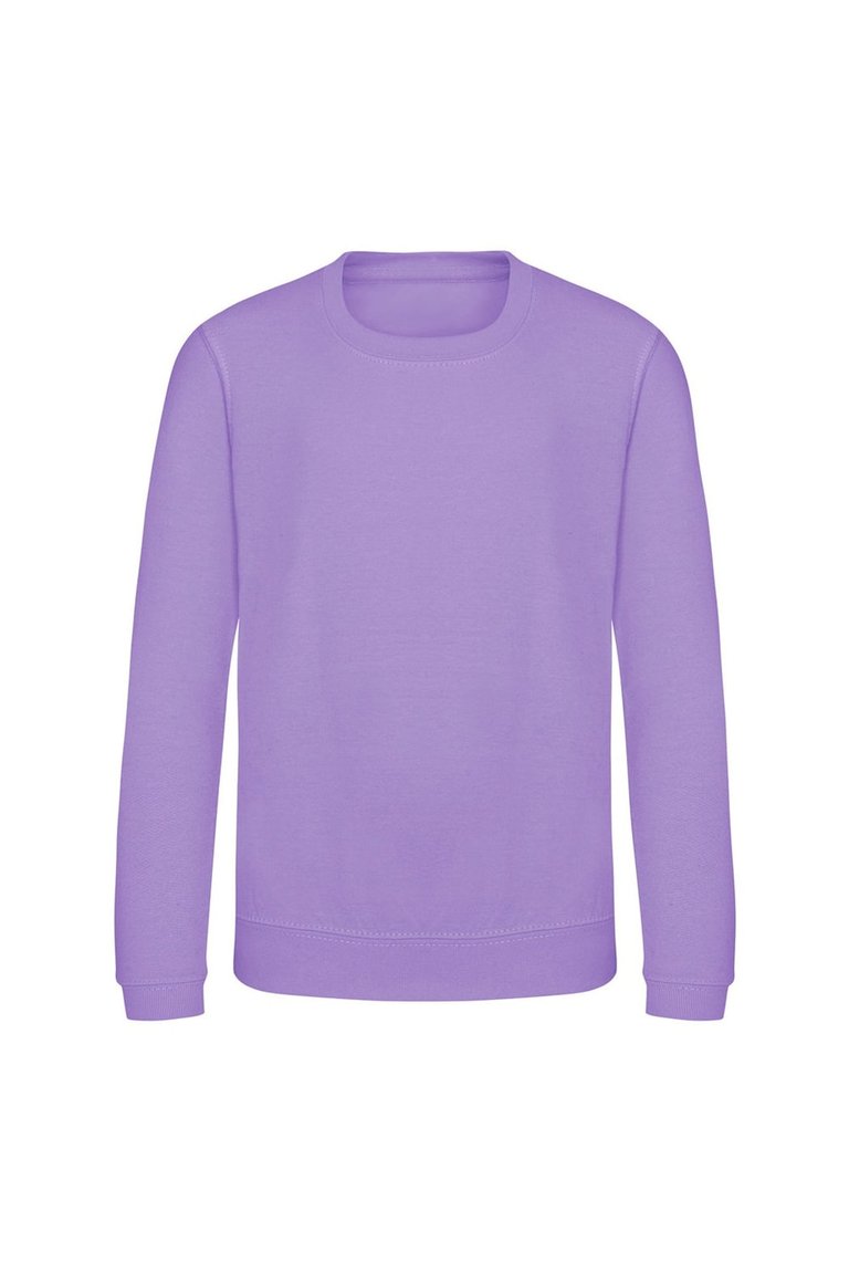Childrens/Kids Plain Crew Neck Sweatshirt - Digital Lavender - Digital Lavender