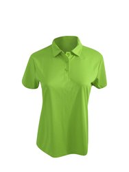 Cool Womens Girlie Polo T- Shirt- Lime Green - Lime Green