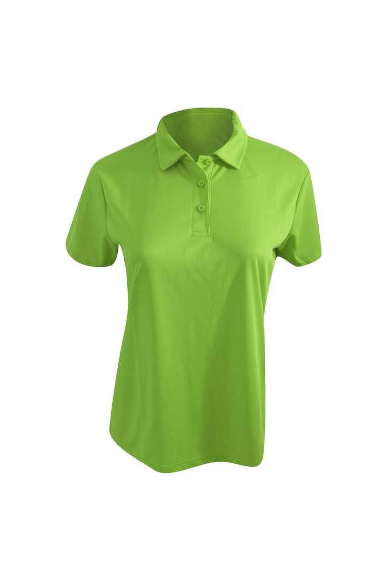 Cool Womens Girlie Polo T- Shirt- Lime Green - Lime Green