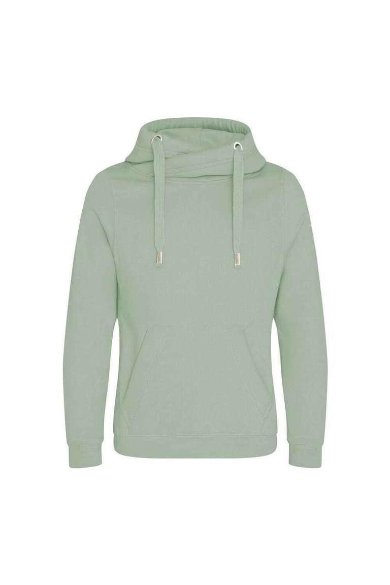 Hoods Mens Cross Neck Hoodie - Dusty Green - Dusty Green