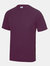 Just Cool Mens Performance Plain T-Shirt (Plum) - Plum