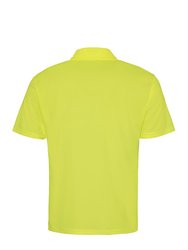 Just Cool Mens Plain Sports Polo Shirt (Electric Yellow)