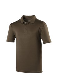 Just Cool Mens Plain Sports Polo Shirt (Olive) - Olive