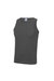 Just Cool Mens Sports Gym Plain Tank/Vest Top - Charcoal - Charcoal