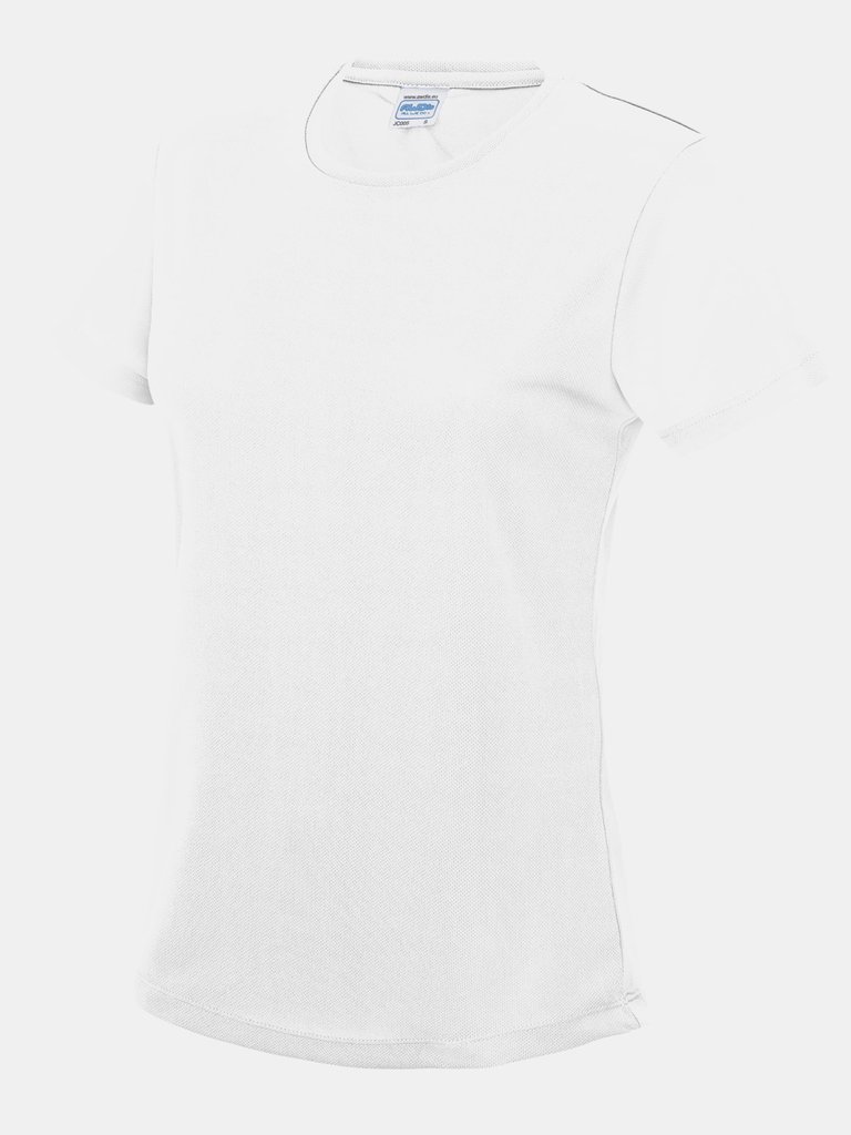 Just Cool Womens/Ladies Sports Plain T-Shirt - Arctic White - Arctic White