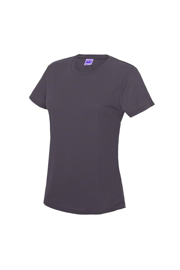 Just Cool Womens/Ladies Sports Plain T-Shirt (Charcoal) - Charcoal