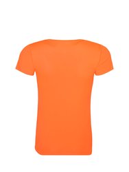 Just Cool Womens/Ladies Sports Plain T-Shirt - Electric Orange