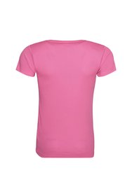 Just Cool Womens/Ladies Sports Plain T-Shirt (Electric Pink)