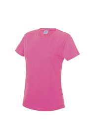 Just Cool Womens/Ladies Sports Plain T-Shirt (Electric Pink) - Electric Pink
