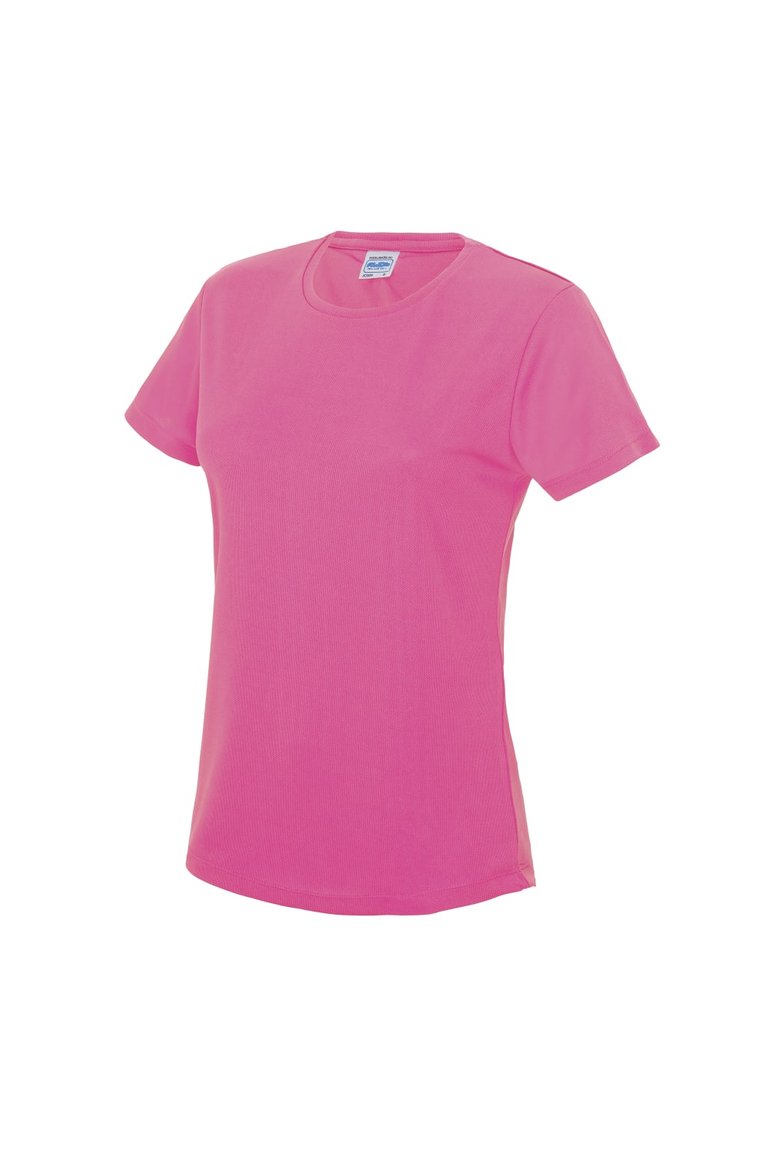 Just Cool Womens/Ladies Sports Plain T-Shirt (Electric Pink) - Electric Pink