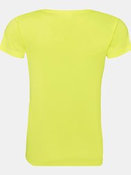 Just Cool Womens/Ladies Sports Plain T-Shirt (Electric Yellow)