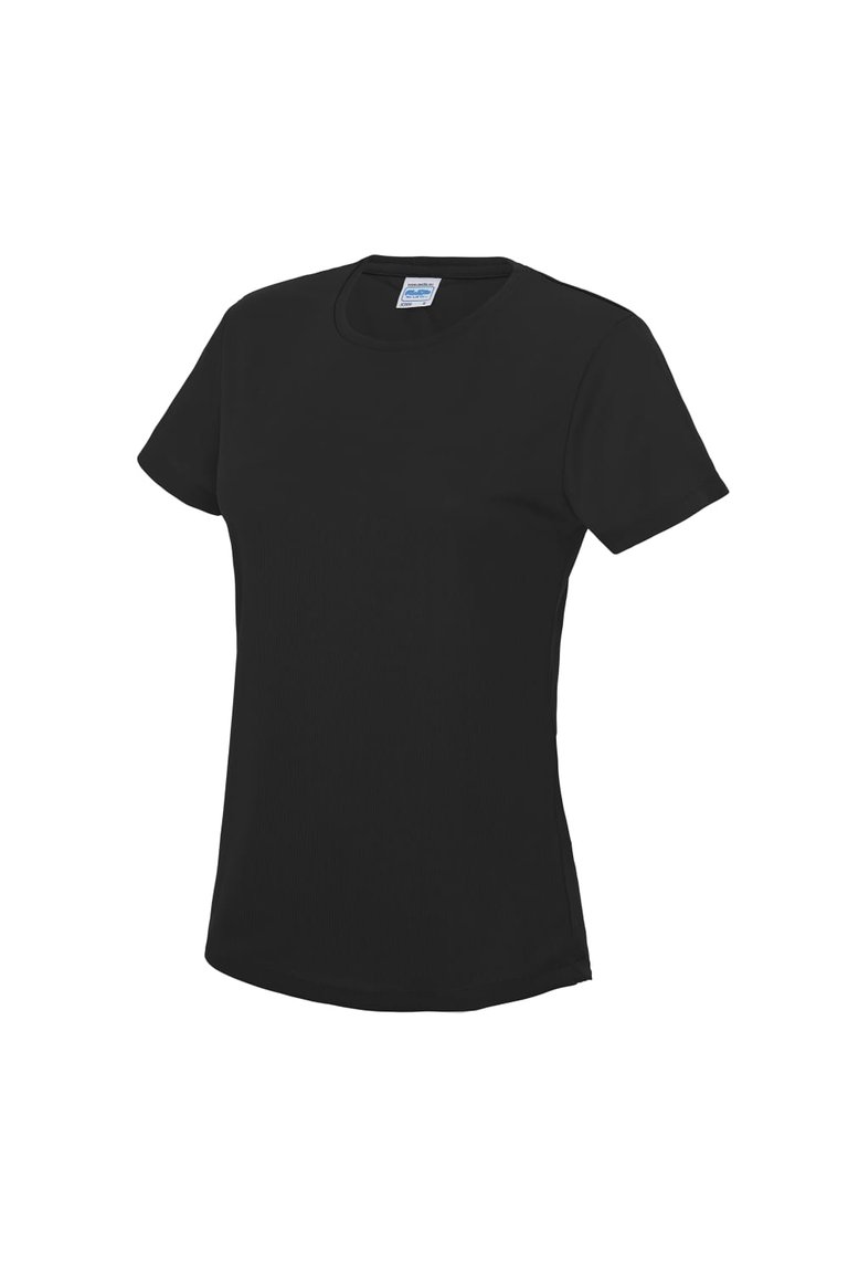 Just Cool Womens/Ladies Sports Plain T-Shirt (Jet Black) - Jet Black