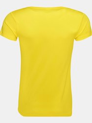 Just Cool Womens/Ladies Sports Plain T-Shirt (Sun Yellow)