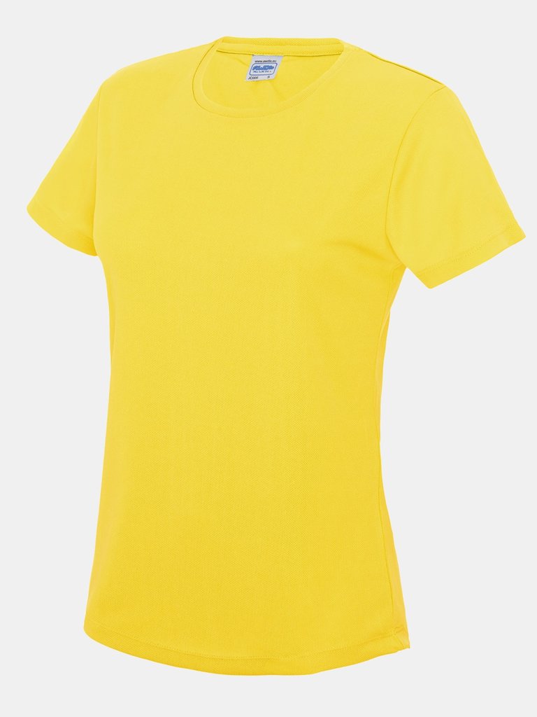Just Cool Womens/Ladies Sports Plain T-Shirt (Sun Yellow) - Sun Yellow