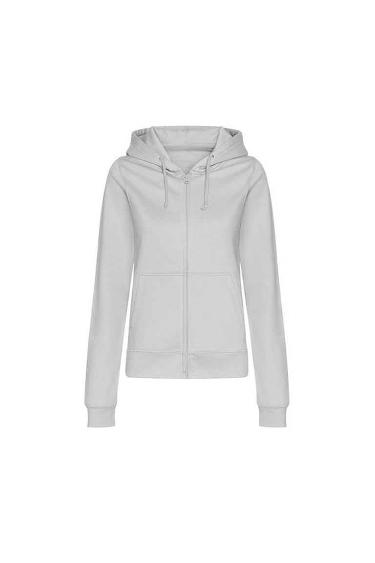 Womens/Ladies College Heather Full Zip Hoodie - Heather Grey