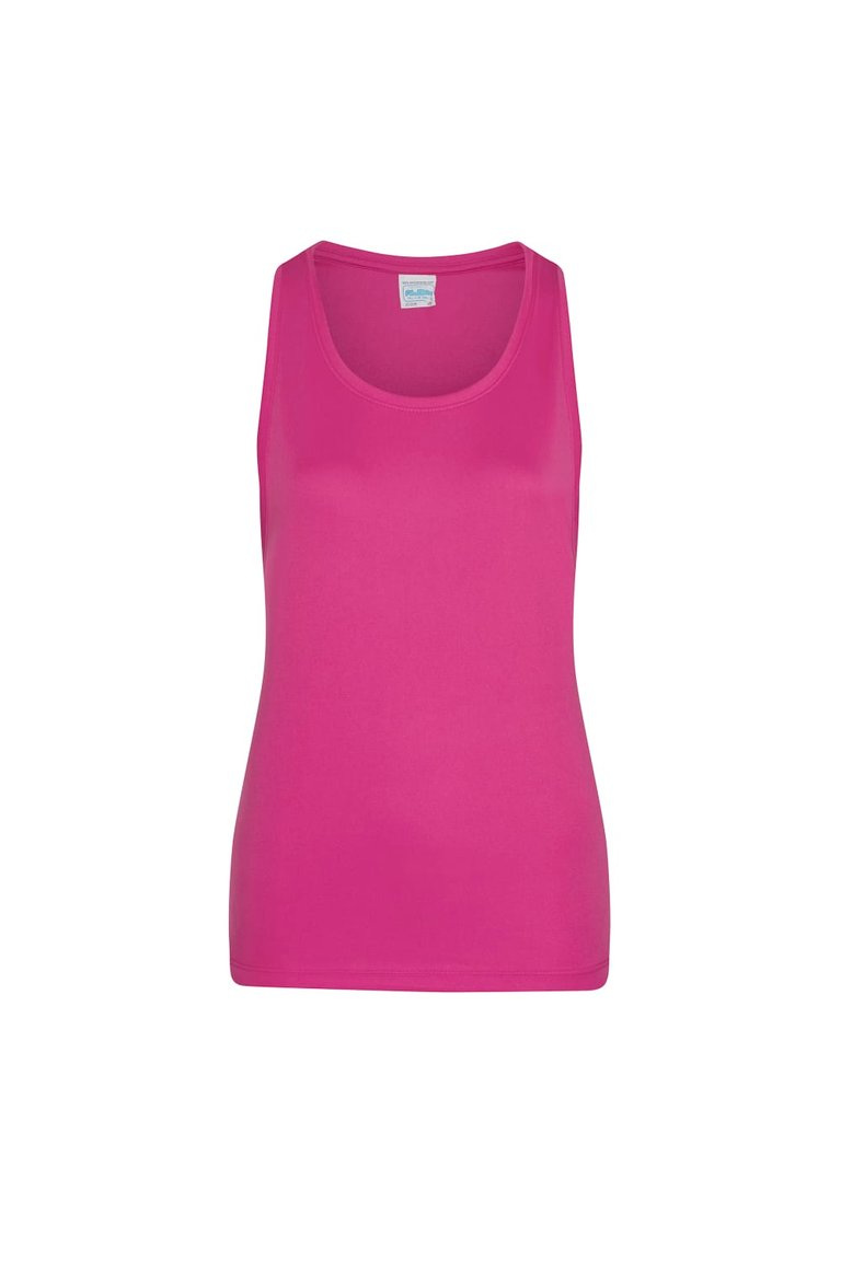 Womens/Ladies Girlie Smooth Sports Vest - Hot Pink - Hot Pink
