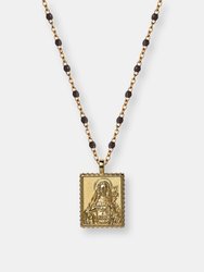 14K Yellow Gold Vermeil Mini Mother Mary Tablet Necklace